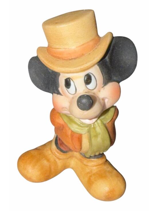 Other - Vintage Mickey Mouse Figurine with Top Hat and Scarf